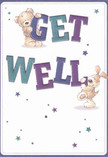 Overflowing with cheerful spirit, this get well card pairs playful artistry with heartfelt meaning. Two loveable friends-a soft teddy and a perky puppy-combine their efforts to support bold, colourful 'GET WELL' letters, each stroked in radiant hues of indigo and teal that leap from a gentle cream background. Star-shaped accents in shimmering shades of blue and purple scatter across the scene, lending it a whimsical, uplifting feel reminiscent of starry evenings in Downe. The plush textures of the bear and puppy are so inviting, you can almost feel their hugs, offering a sense of calm and encouragement that recalls the soothing power of a well-made bouquet from Downe Florist. Crafted with attention and warmth, this card is a perfect companion to flowers for anyone on the road to recovery in the Downe community-an artistic gesture of kindness designed to lift the heart and bring genuine comfort, one gentle smile at a time.